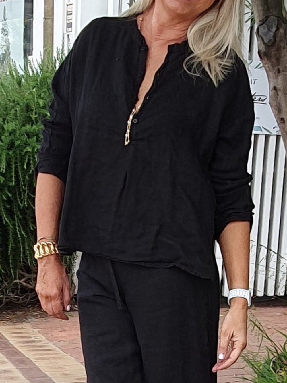 NWT CP Shades Black Ariana Double Cotton Gauze Top NEW Coastal Boho. 21